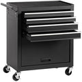 Black Rolling 4-Drawer Tool Chest Cabinet with Wheels