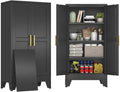 Black Steel Storage Cabinet Multi-Scene Adjustable Shelves