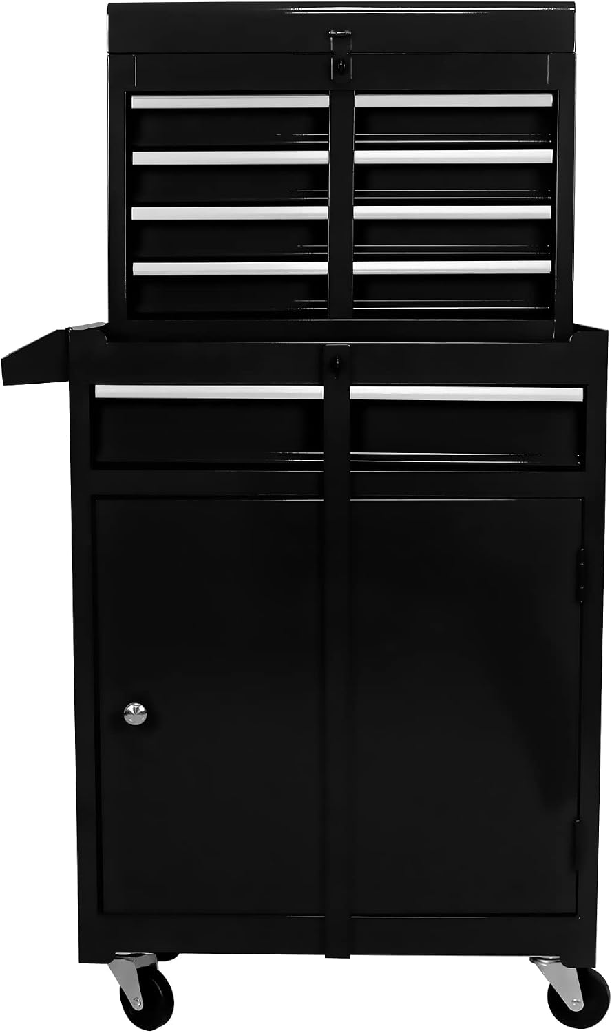 Black Rolling 5-Drawer Tool Cabinet Slides Hanging Panel