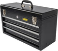 Black Metal 3-Drawer Lockable Toolbox Ball Bearing Slides