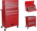 Rolling 8-Drawer Tool Cabinet Detachable Lockable Top Box