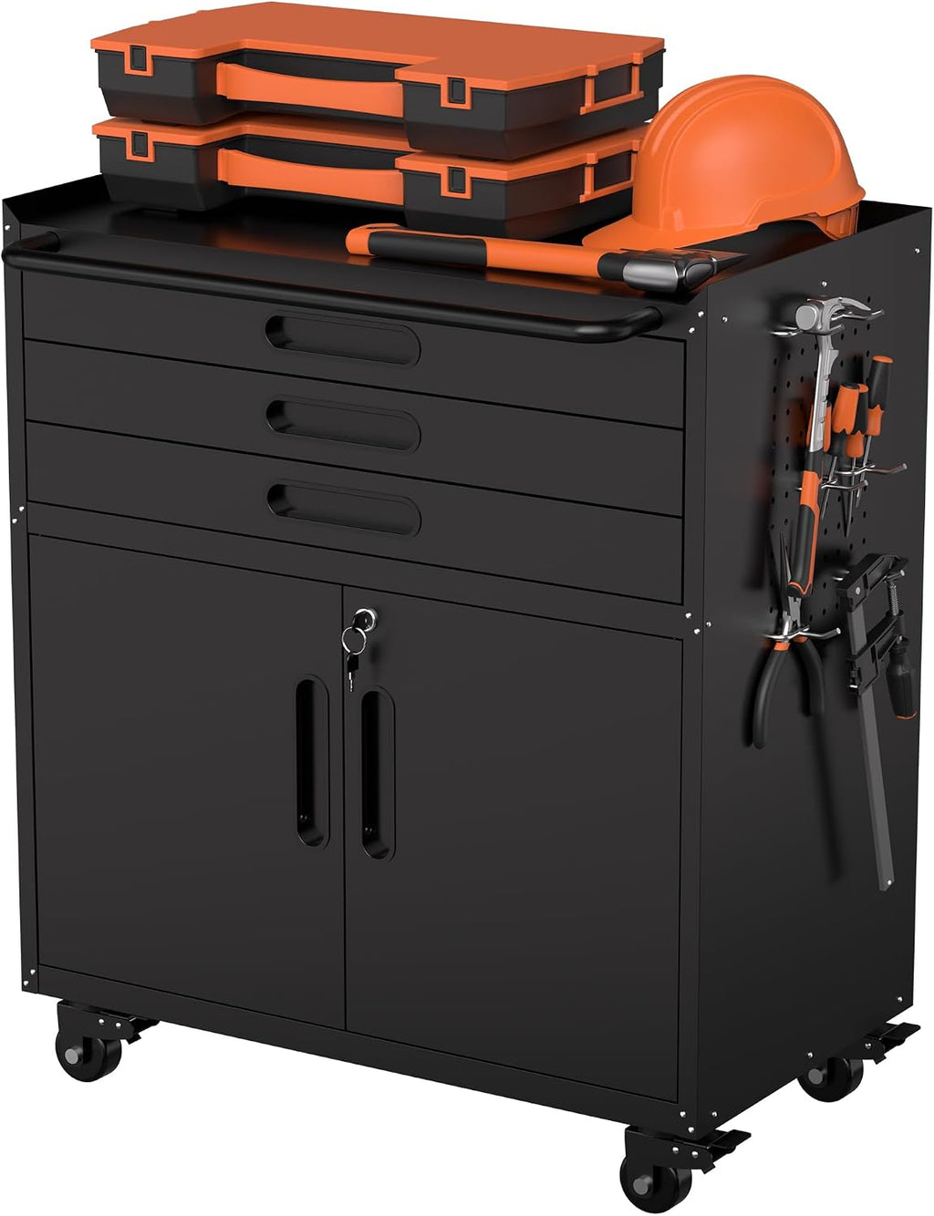 Heavy Duty Rolling Metal Tool Cabinet Lockable 3 Drawers