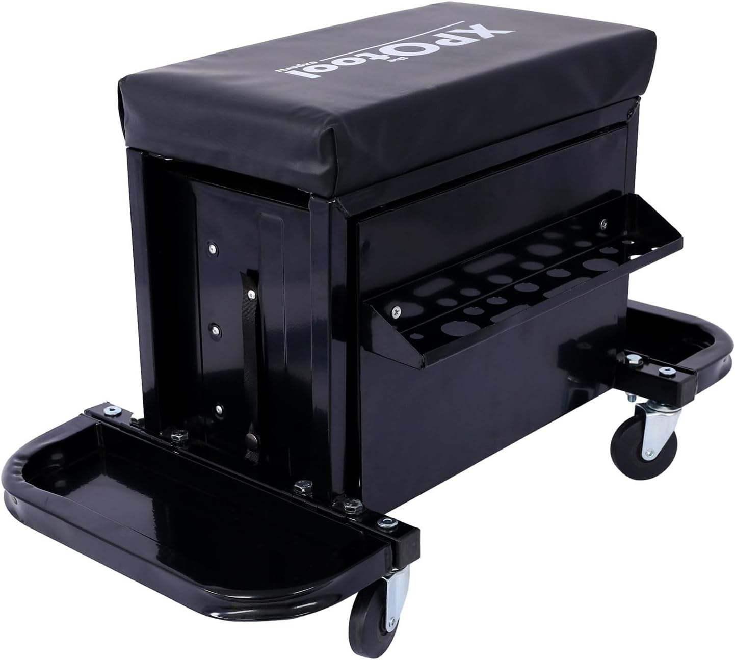 Black Rolling Tool Seat Drawers Magnetic Trays Swivel Casters