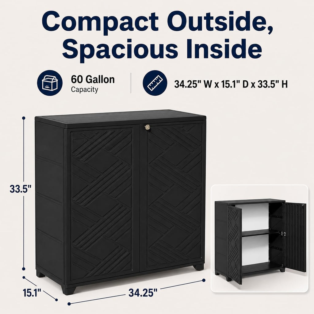 Waterproof Resin Outdoor Cabinet Adjustable Metal Shelf