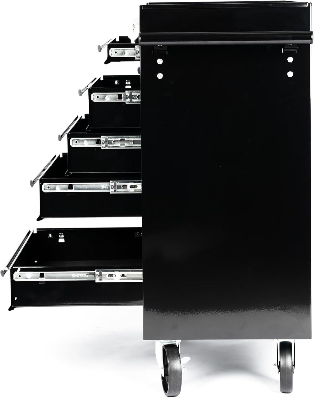 Black Rolling 7-Drawer Lockable Heavy Duty Tool Chest Cart