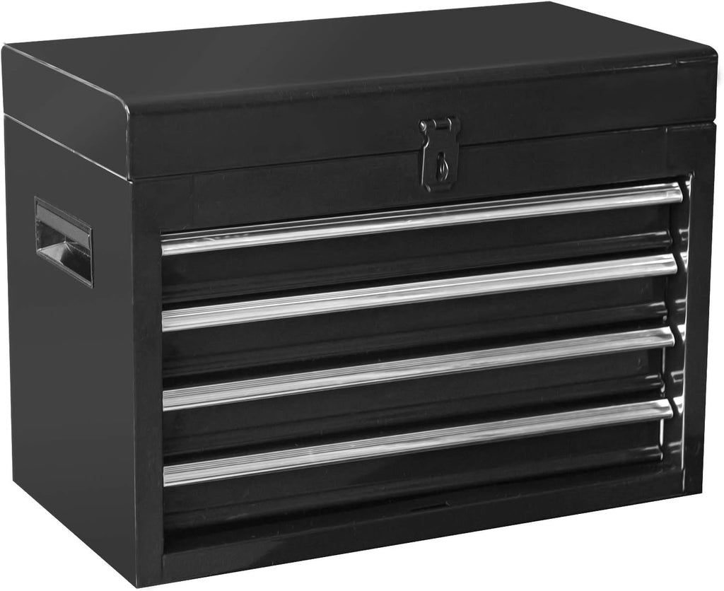 Black Detachable 4-Drawer Rolling Tool Chest Adjustable Shelf