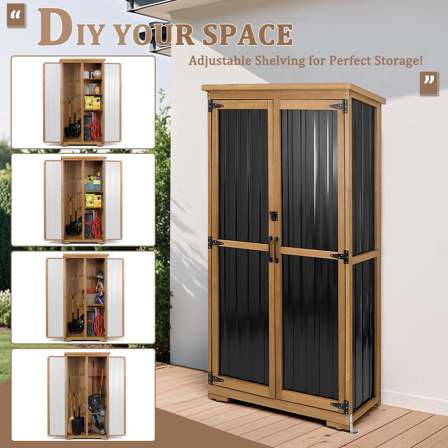 Waterproof Weatherproof Outdoor Storage Cabinet Multi-scene Shelves