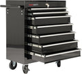 Black Rolling 7-Drawer Lockable Heavy Duty Tool Chest Cart