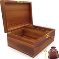 Acacia Wood Keepsake Storage Box Lock Key Hinged Lid