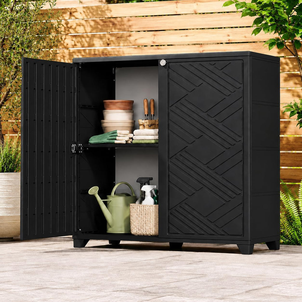 Waterproof Resin Outdoor Cabinet Adjustable Metal Shelf