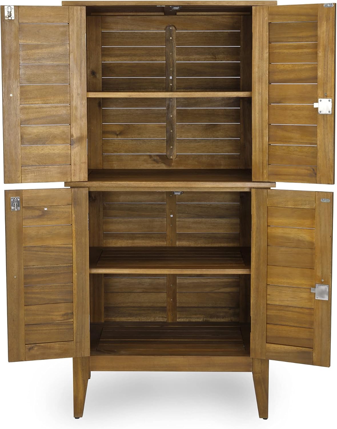 Brown Large Weatherproof Outdoor Utility Storage Cabinet