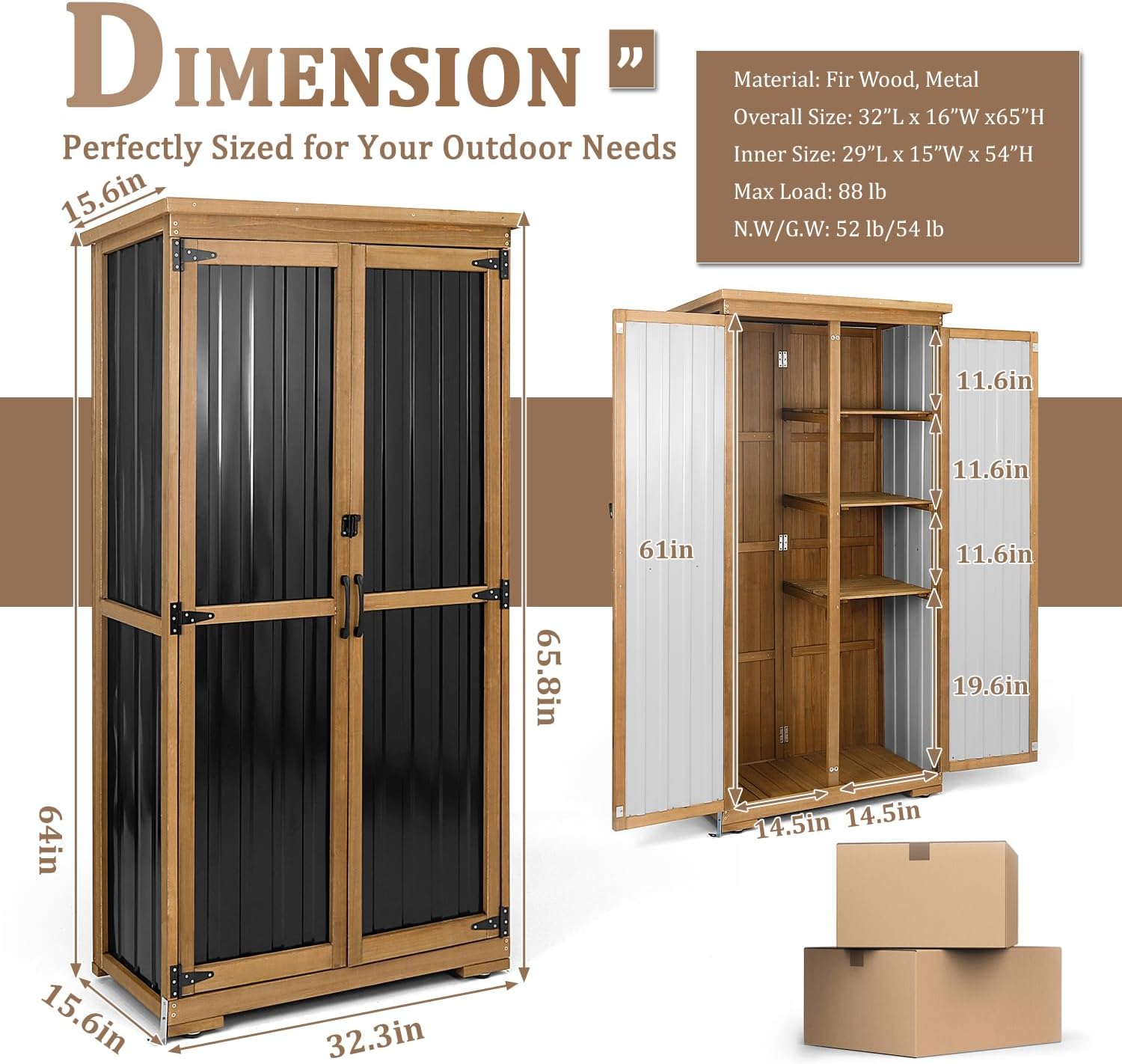 Waterproof Weatherproof Outdoor Storage Cabinet Multi-scene Shelves
