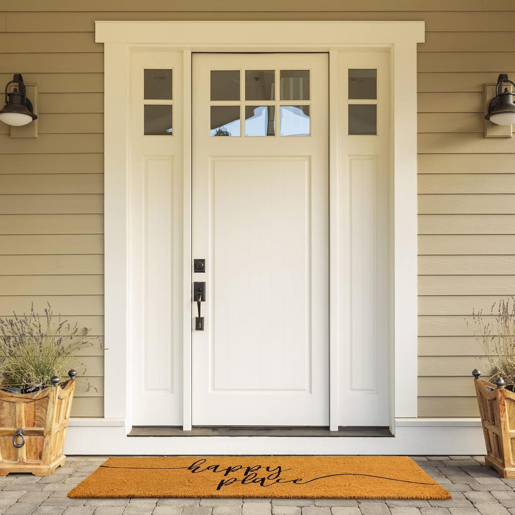 17x60 Large Coco Coir Happy Place Outdoor Doormat
