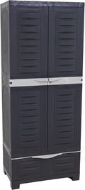 Lockable Resin Tall Utility Storage Cabinet Adjustable Shelves