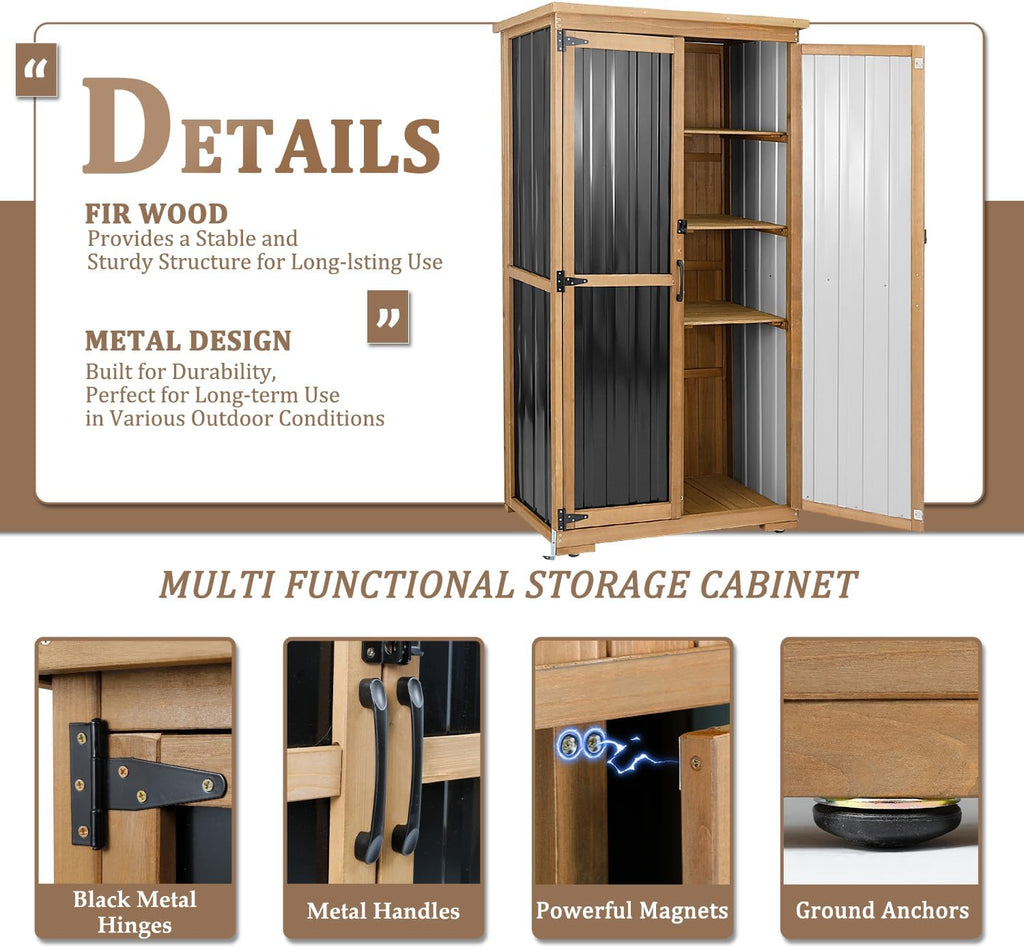 Waterproof Weatherproof Outdoor Storage Cabinet Multi-scene Shelves