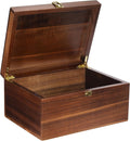 Brown Wooden Keepsake Box Lid Memory Storage Container