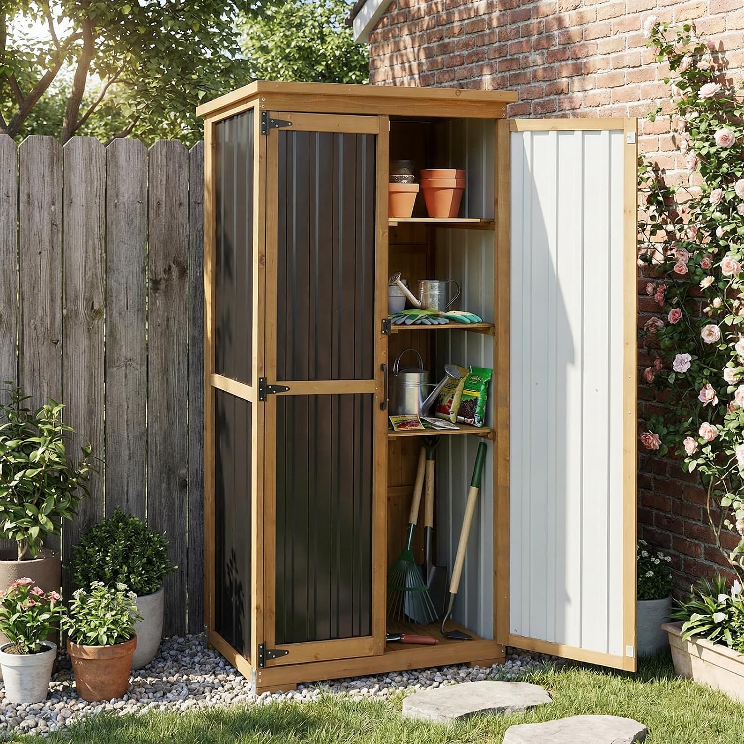 Waterproof Weatherproof Outdoor Storage Cabinet Multi-scene Shelves