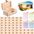 48 Pack Unfinished Wooden Treasure Boxes With Paintbrushes