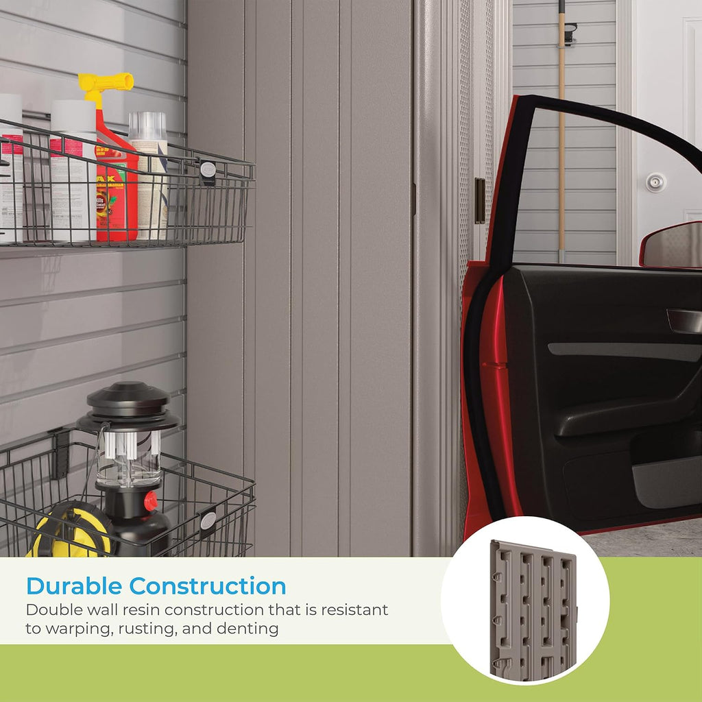 Lockable Resin Tall Cabinet Garage Outdoor Tool Storage