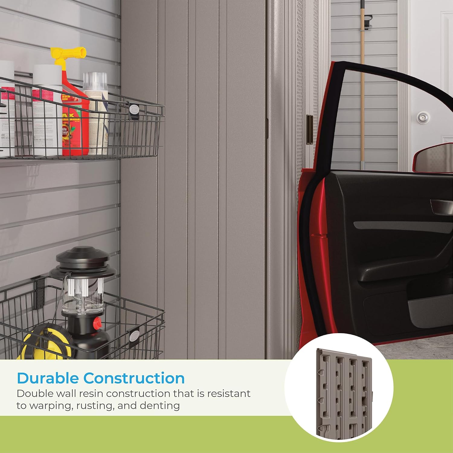 Lockable Resin Tall Cabinet Garage Outdoor Tool Storage