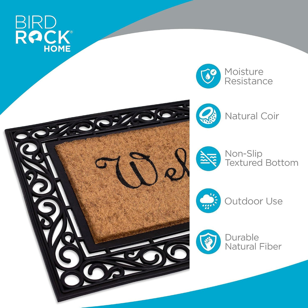 Classic Coir Welcome Doormat Vinyl Backed Heavy Duty Dirt Trapper