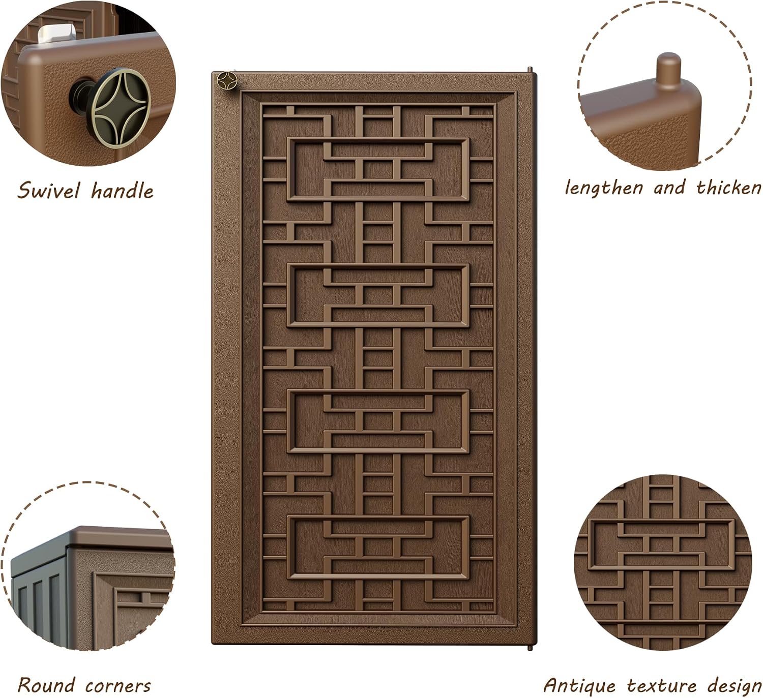 Brown Waterproof Plastic Cabinet Indoor Outdoor Storage Shelf