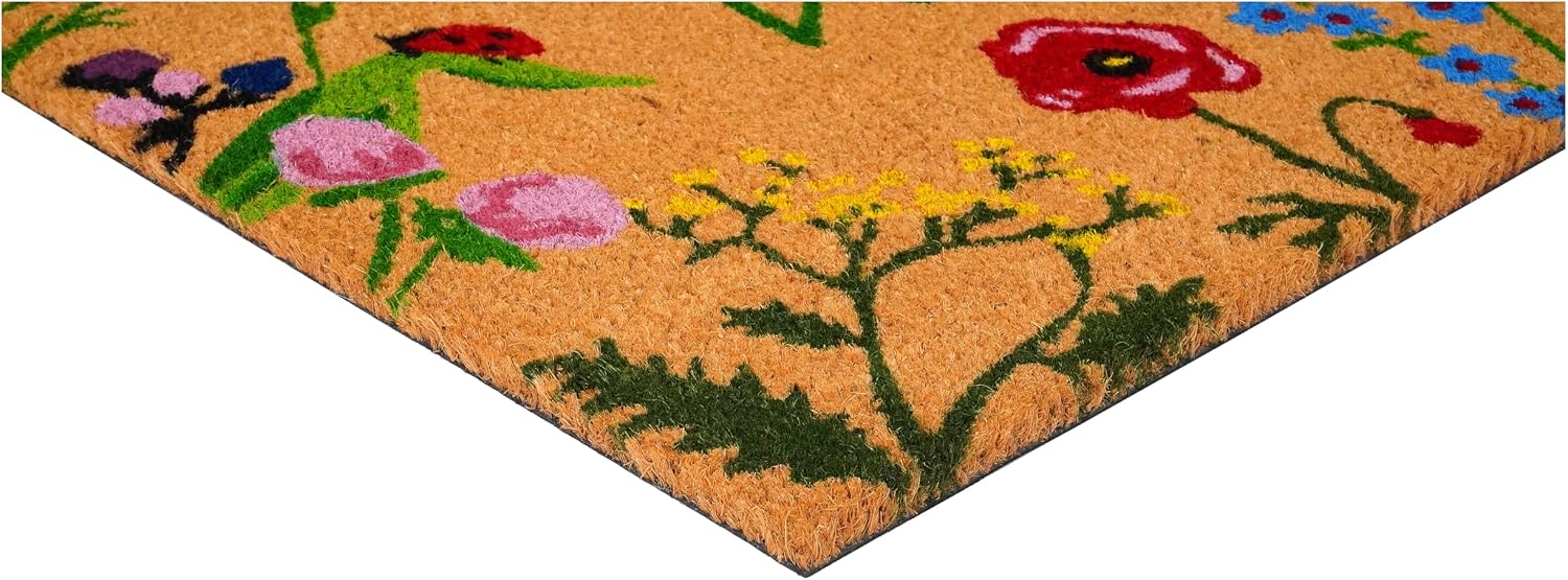 24x36 Multicolor Floral Hello Coir Welcome Doormat