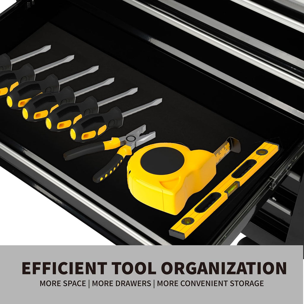Black Rolling 7-Drawer Lockable Heavy Duty Tool Chest Cart