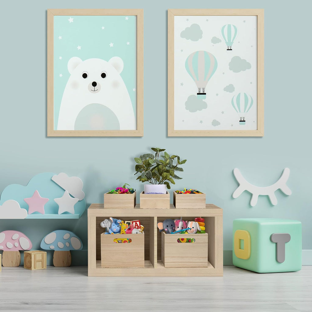 4 Pack Unfinished Wood Crates Multi-Purpose Storage Organizer