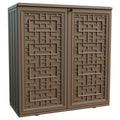 Brown Waterproof Plastic Cabinet Indoor Outdoor Storage Shelf