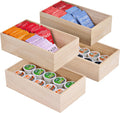 4 Pack Unfinished Wood Crates Multi-Purpose Storage Organizer