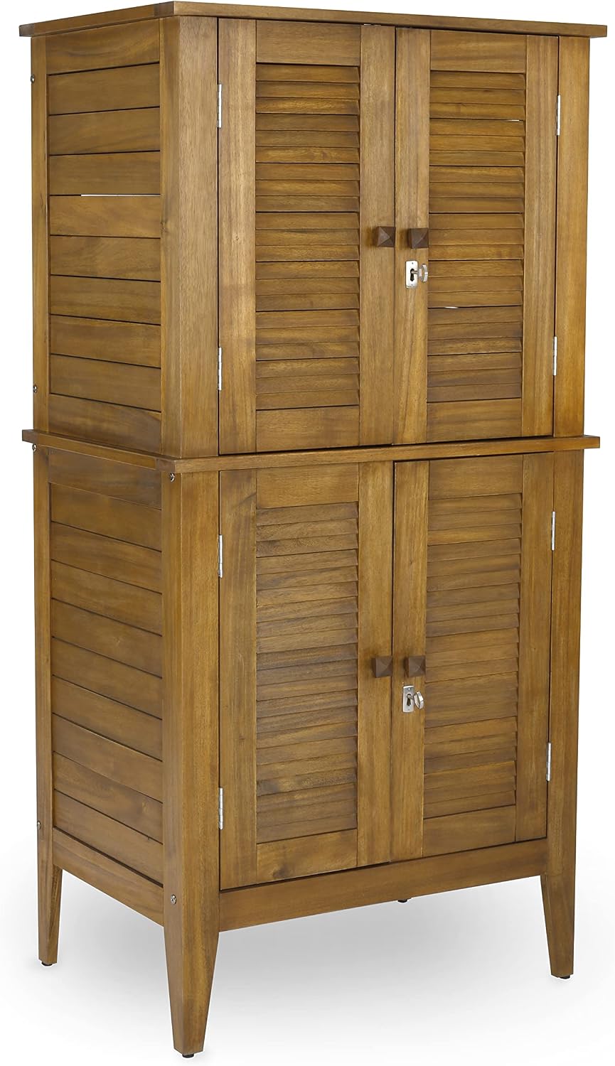 Brown Large Weatherproof Outdoor Utility Storage Cabinet