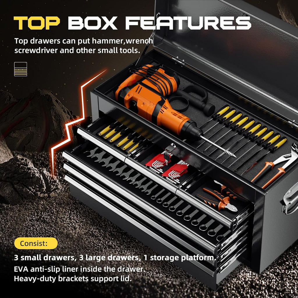 Rolling Lockable 8-Drawer Tool Chest Detachable Storage Cart