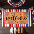 17x30 Patriotic Red White Blue Coir Welcome Doormat