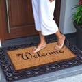 Classic Coir Welcome Doormat Vinyl Backed Heavy Duty Dirt Trapper