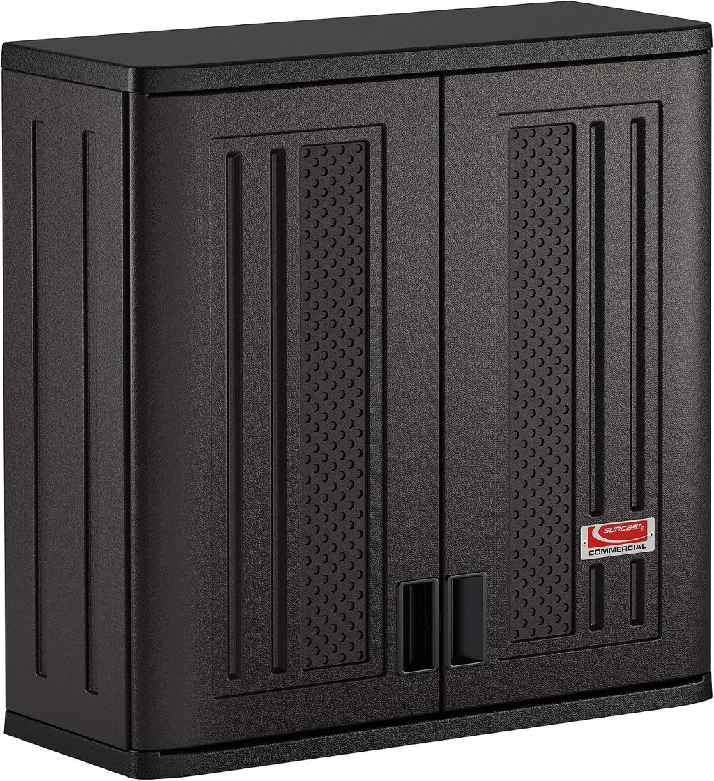 Black Heavy Duty Resin Wall Cabinet Lockable Adjustable Shelf