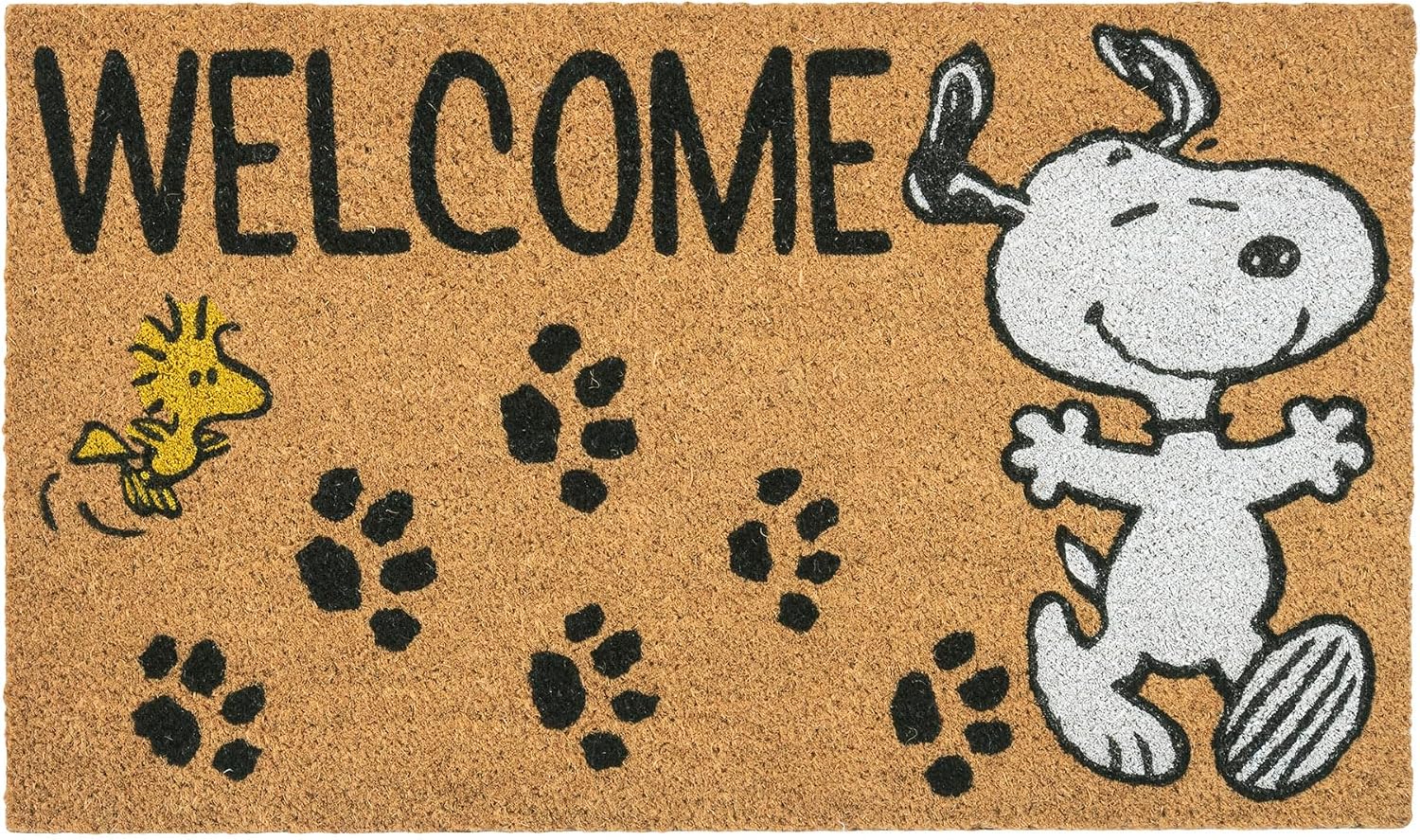 2 Pack Peanuts Snoopy Coir Welcome Doormat High Traffic