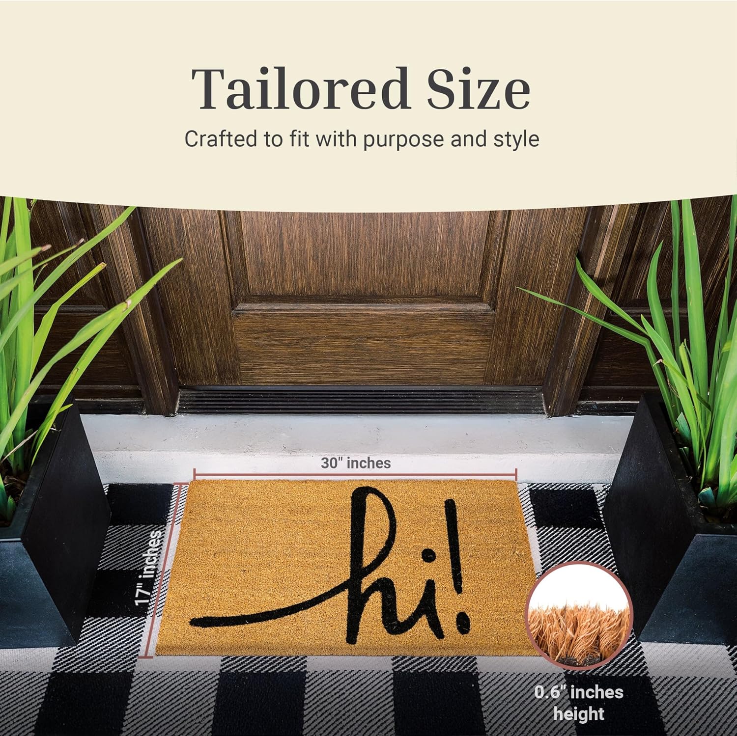 17x30 Coir Welcome Doormat Non Slip Outdoor Indoor Mat