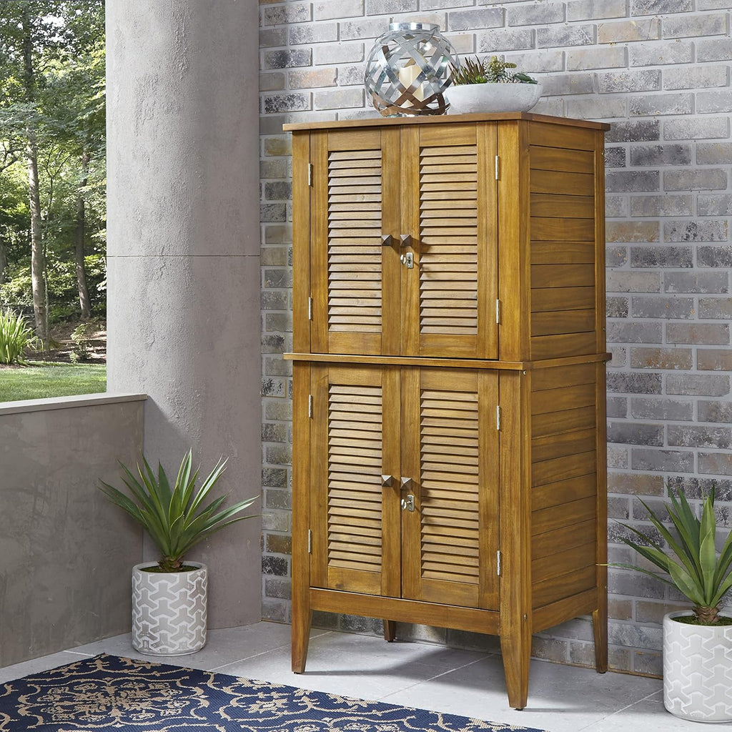 Brown Large Weatherproof Outdoor Utility Storage Cabinet